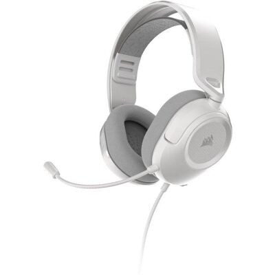Casque gaming Corsair HS35 v3 filaire 3,5 mm, transducteurs 50 mm, blanc - Publicité Casque gaming Corsair HS35 v3 filaire 3,5 mm, transducteurs 50 mm, blanc - Publicité