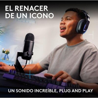 Microphone USB Logitech G Blue Yeti 2 condensateur avec suppression de bruit IA - Publicité Microphone USB Logitech G Blue Yeti 2 condensateur avec suppression de bruit IA - Publicité