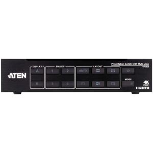 Switch HDMI Aten VP2420 4x2 True 4K télécommande LAN métal - Publicité Switch HDMI Aten VP2420 4x2 True 4K télécommande LAN métal - Publicité