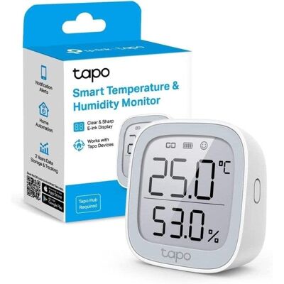 tapo-by-tp-link Capteur de Température et Humidité TP-Link Tapo T315 Wi-Fi Écran E-Ink - Publicité tapo-by-tp-link Capteur de Température et Humidité TP-Link Tapo T315 Wi-Fi Écran E-Ink - Publicité