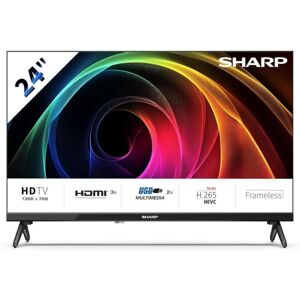 TV Sharp LED 24HA1205E 24" HD Ready 3 HDMI 2 USB DVB-T2/C/S2 HEVC Dolby Audio - Publicité TV Sharp LED 24HA1205E 24" HD Ready 3 HDMI 2 USB DVB-T2/C/S2 HEVC Dolby Audio - Publicité