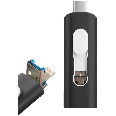 Clé USB Cool x64 GB - Connexion multi-usage 3 en 1 - Publicité Clé USB Cool x64 GB - Connexion multi-usage 3 en 1 - Publicité
