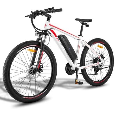 Vélo Électrique Fafrees F28 Mt 250W 27,5" Disque Blanc-Rouge - Publicité Vélo Électrique Fafrees F28 Mt 250W 27,5" Disque Blanc-Rouge - Publicité