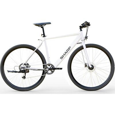 Vélo Électrique Sharp Hybrid E-Bike 250 W 21" Blanc Brillant - Publicité Vélo Électrique Sharp Hybrid E-Bike 250 W 21" Blanc Brillant - Publicité