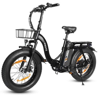 Vélo électrique Eskute D202 - Moteur 250W Batterie 48V20.8ah Pneus 20x4 Freins à disque Noir - Publicité Vélo électrique Eskute D202 - Moteur 250W Batterie 48V20.8ah Pneus 20x4 Freins à disque Noir - Publicité