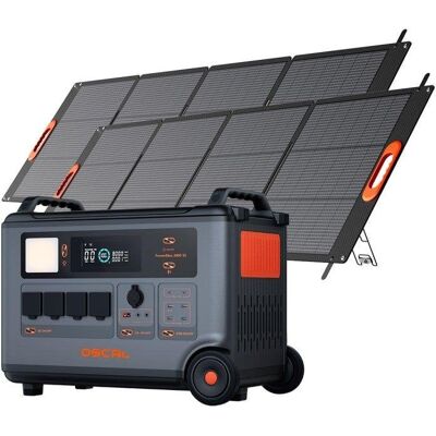 Station d'energie OSCAL Powermax3600se 3600Wh 14 ports Batterie LiFePO4 Panneaux solaires PM200plus*2 Contrôle intelligent - Publicité Station d'energie OSCAL Powermax3600se 3600Wh 14 ports Batterie LiFePO4 Panneaux solaires PM200plus*2 Contrôle intelligent - Publicité