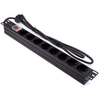 Multiprise PDU Lapara LA-00030506 Rack 19" 1U 16A 8xSchuko avec Interrupteur - Publicité Multiprise PDU Lapara LA-00030506 Rack 19" 1U 16A 8xSchuko avec Interrupteur - Publicité