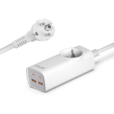 Cool Chargeur Multiport Universel 65W Multiprise 5 Ports Blanc - Publicité Cool Chargeur Multiport Universel 65W Multiprise 5 Ports Blanc - Publicité