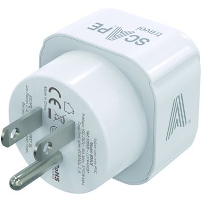 scape-travel Adaptateur universel NO NAME 850 Schuko CEE 7/7 vers Type B USA 3 broches 250 V 15 A 3 450 W - Publicité scape-travel Adaptateur universel NO NAME 850 Schuko CEE 7/7 vers Type B USA 3 broches 250 V 15 A 3 450 W - Publicité