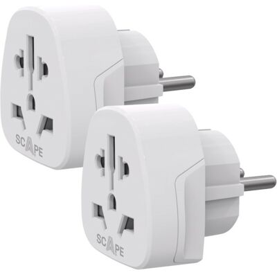 scape-travel Adaptateur de voyage universel NO NAME 830 Schuko Type F compact 250V 10A 2300W - Publicité scape-travel Adaptateur de voyage universel NO NAME 830 Schuko Type F compact 250V 10A 2300W - Publicité
