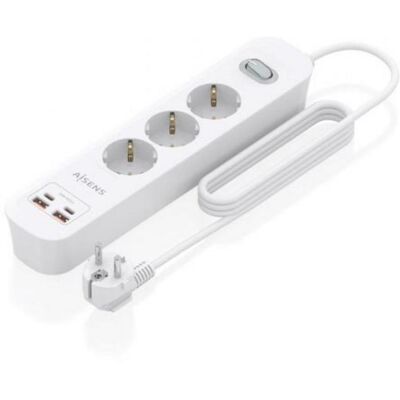 Multiprise Aisens ASPS-2A2C10-W 3 Prises 2 USB-A 2 USB-C avec Protection et Interrupteur - Publicité Multiprise Aisens ASPS-2A2C10-W 3 Prises 2 USB-A 2 USB-C avec Protection et Interrupteur - Publicité