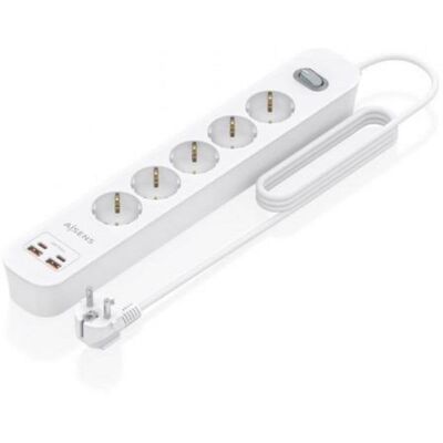 Multiprise Aisens ASPS-2A2C14-W 5 Prises 2 USB-A 2 USB-C avec Protection et Interrupteur - Publicité Multiprise Aisens ASPS-2A2C14-W 5 Prises 2 USB-A 2 USB-C avec Protection et Interrupteur - Publicité