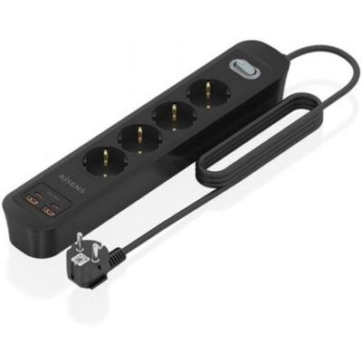 Multiprise Aisens ASPS-2A2C13-BK 4 Prises 2 USB-A 2 USB-C avec Protection et Interrupteur - Publicité Multiprise Aisens ASPS-2A2C13-BK 4 Prises 2 USB-A 2 USB-C avec Protection et Interrupteur - Publicité