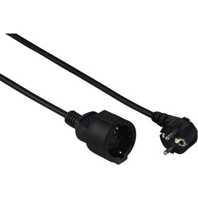 Hama Schuko Extension Câble d'Alimentation 5m Noir - Publicité Hama Schuko Extension Câble d'Alimentation 5m Noir - Publicité