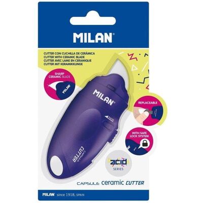 Cutter Blister Milan Capsule Hoja Cerámique Bleu - Publicité Cutter Blister Milan Capsule Hoja Cerámique Bleu - Publicité