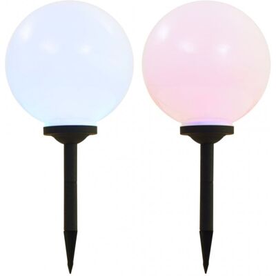 vidaXL Lumières Solaires Extérieures 2 pièces RGB Sphériques 30cm - Lumières Solaires Extérieures - Publicité vidaXL Lumières Solaires Extérieures 2 pièces RGB Sphériques 30cm - Lumières Solaires Extérieures - Publicité