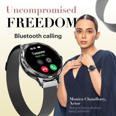 Montre Connectée Noise Diva Bluetooth Bracelet Black Link Pulsomètre SpO2 Suivi Sommeil Noir - Publicité Montre Connectée Noise Diva Bluetooth Bracelet Black Link Pulsomètre SpO2 Suivi Sommeil Noir - Publicité