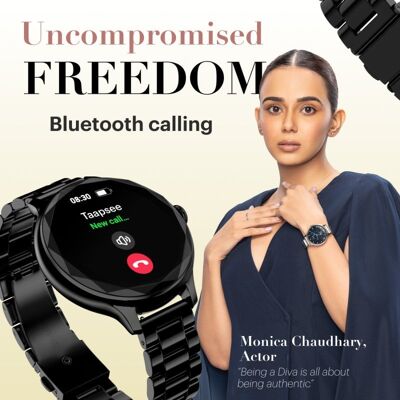 Montre Connectée Noise Diva Bluetooth Métal Noir Contrôle Fréquence Cardiaque SpO2 Sommeil - Publicité Montre Connectée Noise Diva Bluetooth Métal Noir Contrôle Fréquence Cardiaque SpO2 Sommeil - Publicité