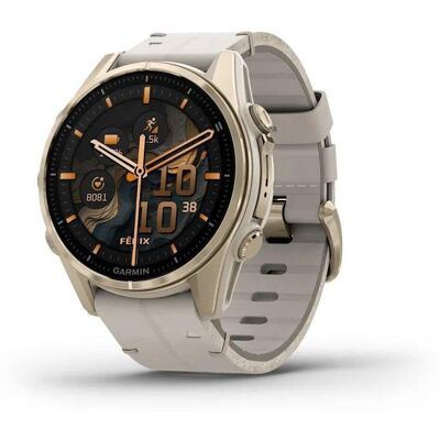 Garmin Fenix 8 GPS Bluetooth 43mm AMOLED Or Gris Tactile Résistant 10ATM - Publicité Garmin Fenix 8 GPS Bluetooth 43mm AMOLED Or Gris Tactile Résistant 10ATM - Publicité