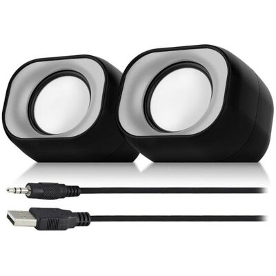 Eminent EM3513 - Haut-parleurs stéréo 2.0 compacts pour PC/Ordinateur portable - Noir - Publicité Eminent EM3513 - Haut-parleurs stéréo 2.0 compacts pour PC/Ordinateur portable - Noir - Publicité