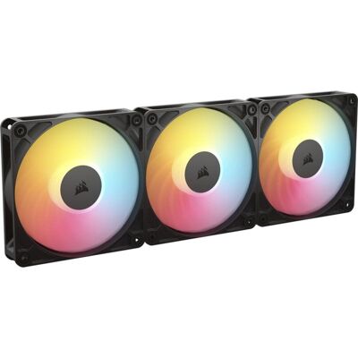 Lot de 3 ventilateurs à flux inversé Corsair RS120-R ARGB 120 mm PWM, noir - Publicité Lot de 3 ventilateurs à flux inversé Corsair RS120-R ARGB 120 mm PWM, noir - Publicité
