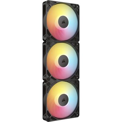 Lot de 3 ventilateurs à flux inversé Corsair RS120-R ARGB 120 mm PWM, noir - Publicité Lot de 3 ventilateurs à flux inversé Corsair RS120-R ARGB 120 mm PWM, noir - Publicité