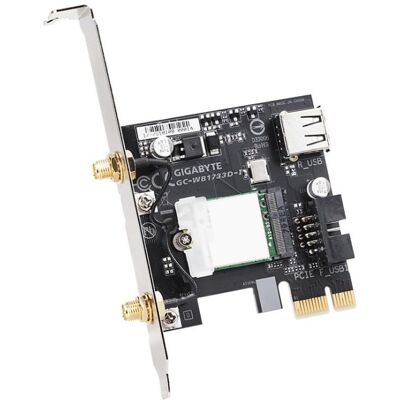 Tarjeta de Red Gigabyte GC-WB1733D-I PCI Express 1733 Mbit/s Wi-Fi 5 Bluetooth 5.0 - Publicité Tarjeta de Red Gigabyte GC-WB1733D-I PCI Express 1733 Mbit/s Wi-Fi 5 Bluetooth 5.0 - Publicité
