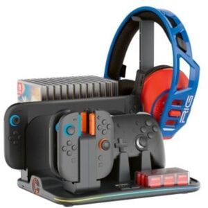 nacon Station de recharge pour Nintendo Switch Joy-Con jusqu a 4 manettes avec support jeux et refroidissement RGB - Publicité nacon Station de recharge pour Nintendo Switch Joy-Con jusqu a 4 manettes avec support jeux et refroidissement RGB - Publicité