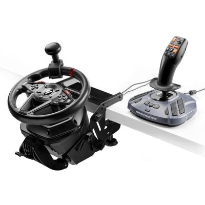 Pack simulation agricole Thrustmaster T128 SimTask volant Force Feedback 33 boutons PC/PS5 - Publicité Pack simulation agricole Thrustmaster T128 SimTask volant Force Feedback 33 boutons PC/PS5 - Publicité