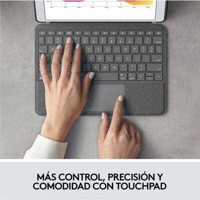 Étui Logitech Combo Touch avec clavier rétroéclairé pour iPad 7/8/9 génération - Publicité Étui Logitech Combo Touch avec clavier rétroéclairé pour iPad 7/8/9 génération - Publicité