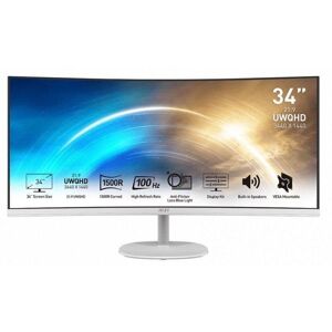 Écran PC MSI PRO MP341CQW 34" UltraWide Quad HD 100Hz VA Courbe Haut-parleurs Blanc - Publicité Écran PC MSI PRO MP341CQW 34" UltraWide Quad HD 100Hz VA Courbe Haut-parleurs Blanc - Publicité
