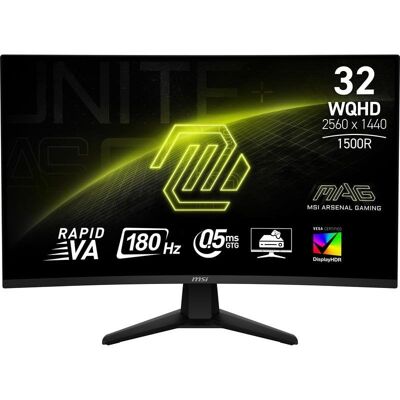 Écran PC MSI MAG 32CQ6F 31,5" Wide Quad HD 180Hz VA Courbe HDR400 0,5ms - Publicité Écran PC MSI MAG 32CQ6F 31,5" Wide Quad HD 180Hz VA Courbe HDR400 0,5ms - Publicité