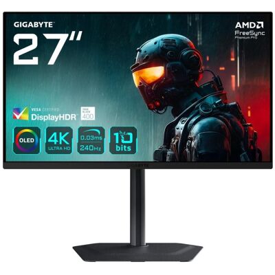 Monitor Gigabyte 27" 4K 240Hz QD-OLED 0,03ms HDR - Publicité Monitor Gigabyte 27" 4K 240Hz QD-OLED 0,03ms HDR - Publicité