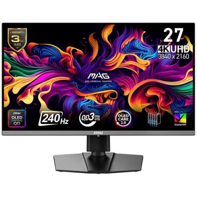 Écran PC MSI MAG 272UP QD-OLED X24 26,5" Ultra HD 4K 240Hz QD-OLED 0,03ms Plat - Publicité Écran PC MSI MAG 272UP QD-OLED X24 26,5" Ultra HD 4K 240Hz QD-OLED 0,03ms Plat - Publicité