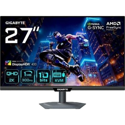 Ecran PC Gigabyte M27Q3 27" QHD 300Hz IPS FreeSync G-SYNC HDR400 Hauteur Réglable - Publicité Ecran PC Gigabyte M27Q3 27" QHD 300Hz IPS FreeSync G-SYNC HDR400 Hauteur Réglable - Publicité
