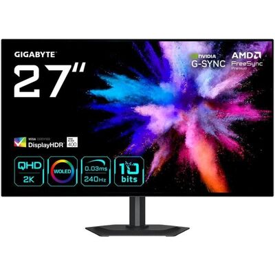 Moniteur PC Gigabyte GO27Q24G 27 pouces OLED Quad HD 240Hz HDR400 G-Sync FreeSync 0,03ms DCI-P3 - Publicité Moniteur PC Gigabyte GO27Q24G 27 pouces OLED Quad HD 240Hz HDR400 G-Sync FreeSync 0,03ms DCI-P3 - Publicité