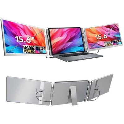 Écran PC FOPO S10 15,6" Full HD 60Hz IPS Double écran Pliable USB-C Mini HDMI avec étui - Publicité Écran PC FOPO S10 15,6" Full HD 60Hz IPS Double écran Pliable USB-C Mini HDMI avec étui - Publicité