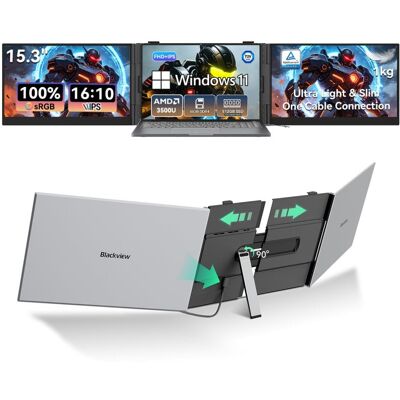 Écran PC Blackview DCM8 Pro 15,3 pouces IPS Full HD 60Hz Charge Inverse USB-C Haut-parleur intégré - Publicité Écran PC Blackview DCM8 Pro 15,3 pouces IPS Full HD 60Hz Charge Inverse USB-C Haut-parleur intégré - Publicité
