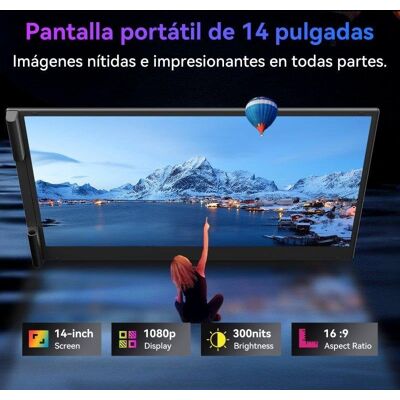 Écran PC Blackview 14" Full HD 60Hz IPS USB-C Haut-parleurs TÜV Portable - Publicité Écran PC Blackview 14" Full HD 60Hz IPS USB-C Haut-parleurs TÜV Portable - Publicité