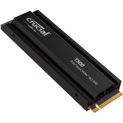SSD Crucial T500 1 To PCIe Gen4 NVMe M.2 avec dissipateur thermique - Publicité SSD Crucial T500 1 To PCIe Gen4 NVMe M.2 avec dissipateur thermique - Publicité