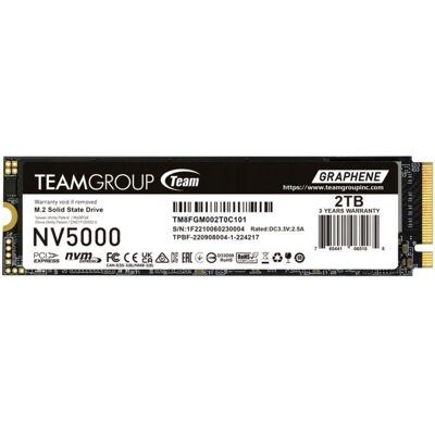team-group Disque Dur Team Group NV5000 2TB M.2 NVMe 5000Mo/s PCIe 4.0 3D NAND - Publicité team-group Disque Dur Team Group NV5000 2TB M.2 NVMe 5000Mo/s PCIe 4.0 3D NAND - Publicité