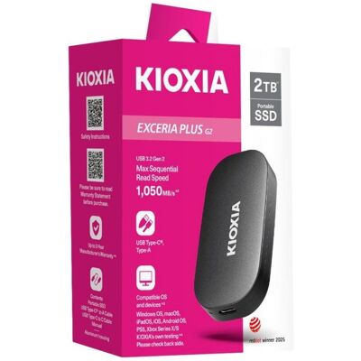 Disco Duro Kioxia EXCERIA PLUS G2 500GB SSD Externe USB-C 1050MB/s Protection - Publicité Disco Duro Kioxia EXCERIA PLUS G2 500GB SSD Externe USB-C 1050MB/s Protection - Publicité