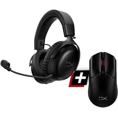 Casque de jeu sans fil HyperX Cloud III S + Souris de jeu sans fil Pulsefire Haste 2 (26 000 DPI) - Publicité Casque de jeu sans fil HyperX Cloud III S + Souris de jeu sans fil Pulsefire Haste 2 (26 000 DPI) - Publicité