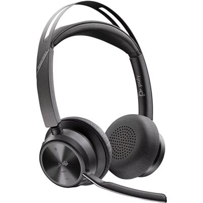 Casque HP Voyager Focus 2 sans fil Bluetooth avec réduction de bruit, micro et base de charge, noir - Publicité Casque HP Voyager Focus 2 sans fil Bluetooth avec réduction de bruit, micro et base de charge, noir - Publicité