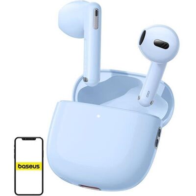 Auriculares Baseus Bowie WX5 sans fil Bluetooth 5.3 avec réduction de bruit et micro, bleu - Publicité Auriculares Baseus Bowie WX5 sans fil Bluetooth 5.3 avec réduction de bruit et micro, bleu - Publicité