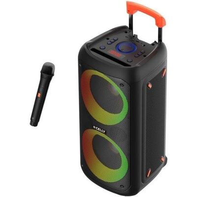 Altavoces Celly Party Inalámbricos Bluetooth 40W avec micro et LED - Publicité Altavoces Celly Party Inalámbricos Bluetooth 40W avec micro et LED - Publicité