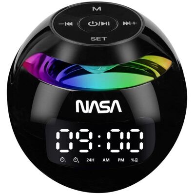 Reveil Bluetooth NASA SP200 Enceinte 3W LED Double Alarme - Publicité Reveil Bluetooth NASA SP200 Enceinte 3W LED Double Alarme - Publicité