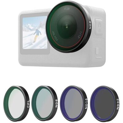 Filtre Telesin CPL/ND8/ND16/ND32 pour DJI Osmo Action 6 (4 unités) - Publicité Filtre Telesin CPL/ND8/ND16/ND32 pour DJI Osmo Action 6 (4 unités) - Publicité