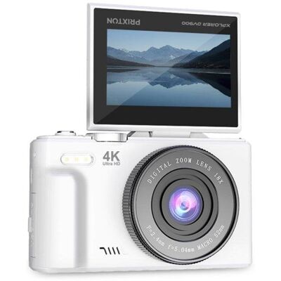 Prixton Caméra Numérique Xplorer DV900 4K Écran Flip Blanc - Publicité Prixton Caméra Numérique Xplorer DV900 4K Écran Flip Blanc - Publicité