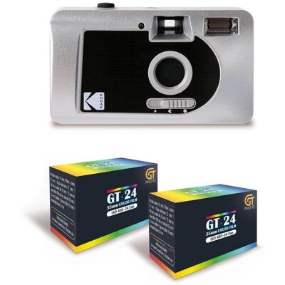 Appareil photo analogique Agfaphoto Kodak S88 motorisé 35 mm Advance automatique 2 pellicules incluses - Publicité Appareil photo analogique Agfaphoto Kodak S88 motorisé 35 mm Advance automatique 2 pellicules incluses - Publicité